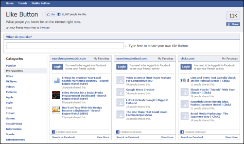 Facebook Like Search Engine